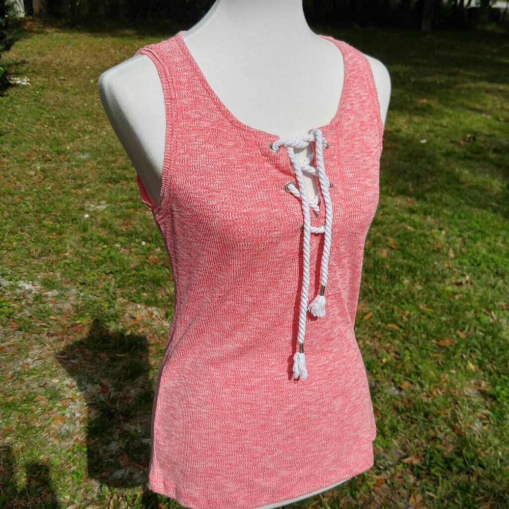 Democracy brand nautical tie soft ribbed tank sz M